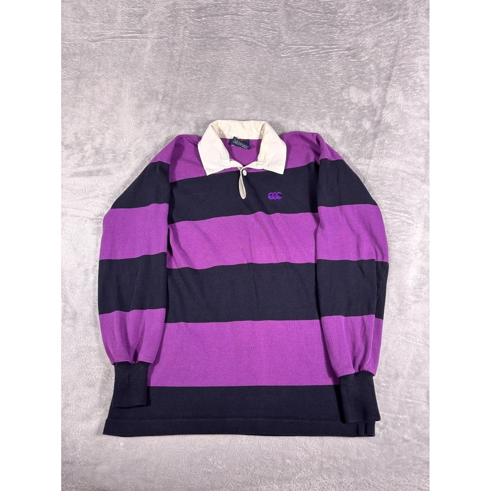 Canterbury Of New Zealand Rugby Long Sleeve Shirt Mens Purple ribbed
